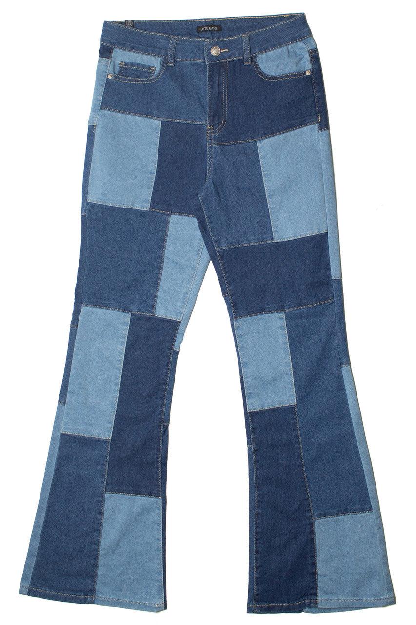 Bell Bottom Patchwork Jeans Product Image