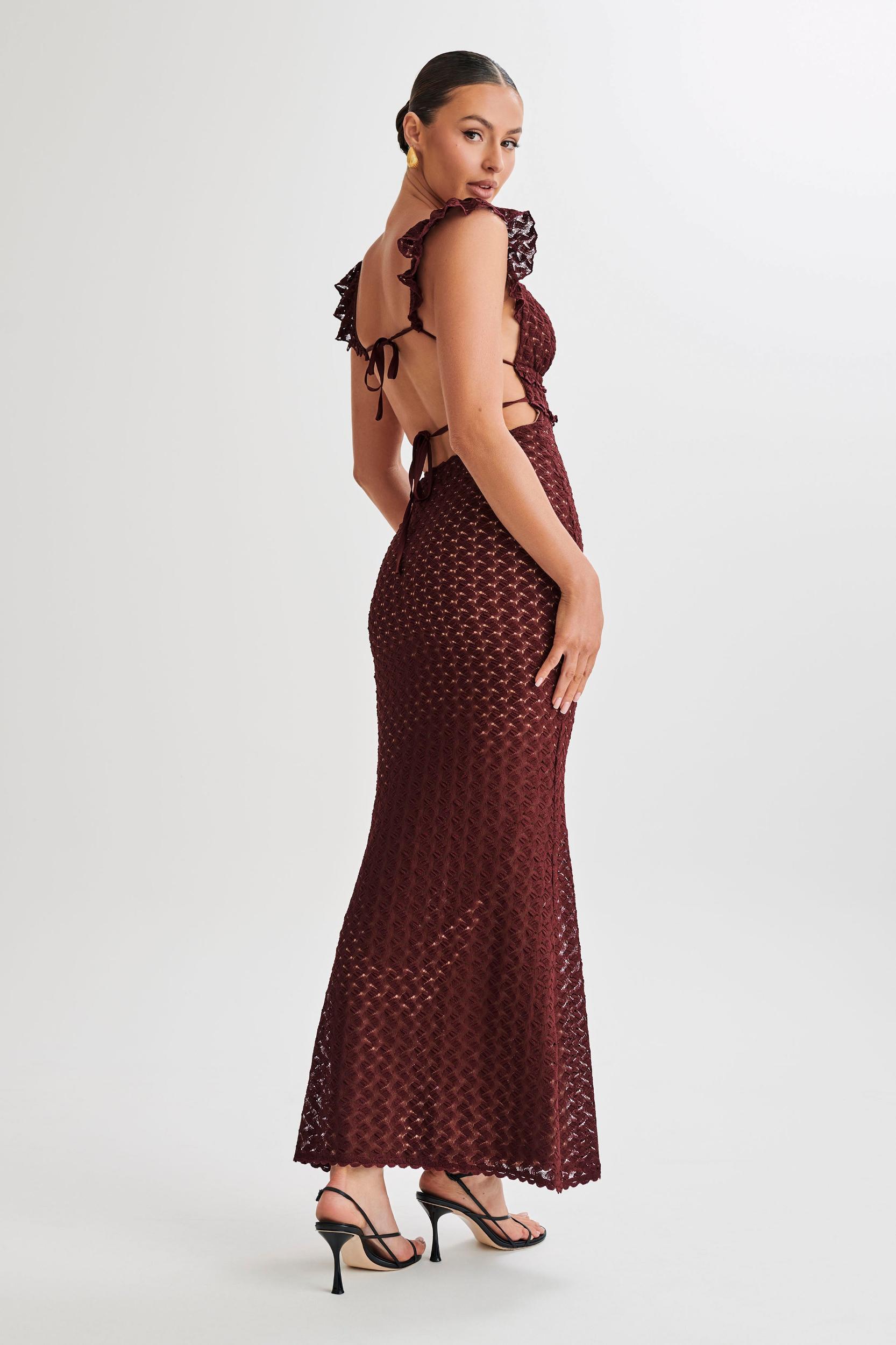 Ezra Lace Maxi Dress - Plum Product Image