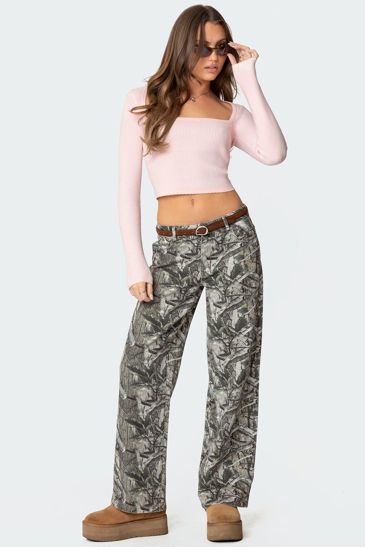 Square Neck Knit Top Product Image