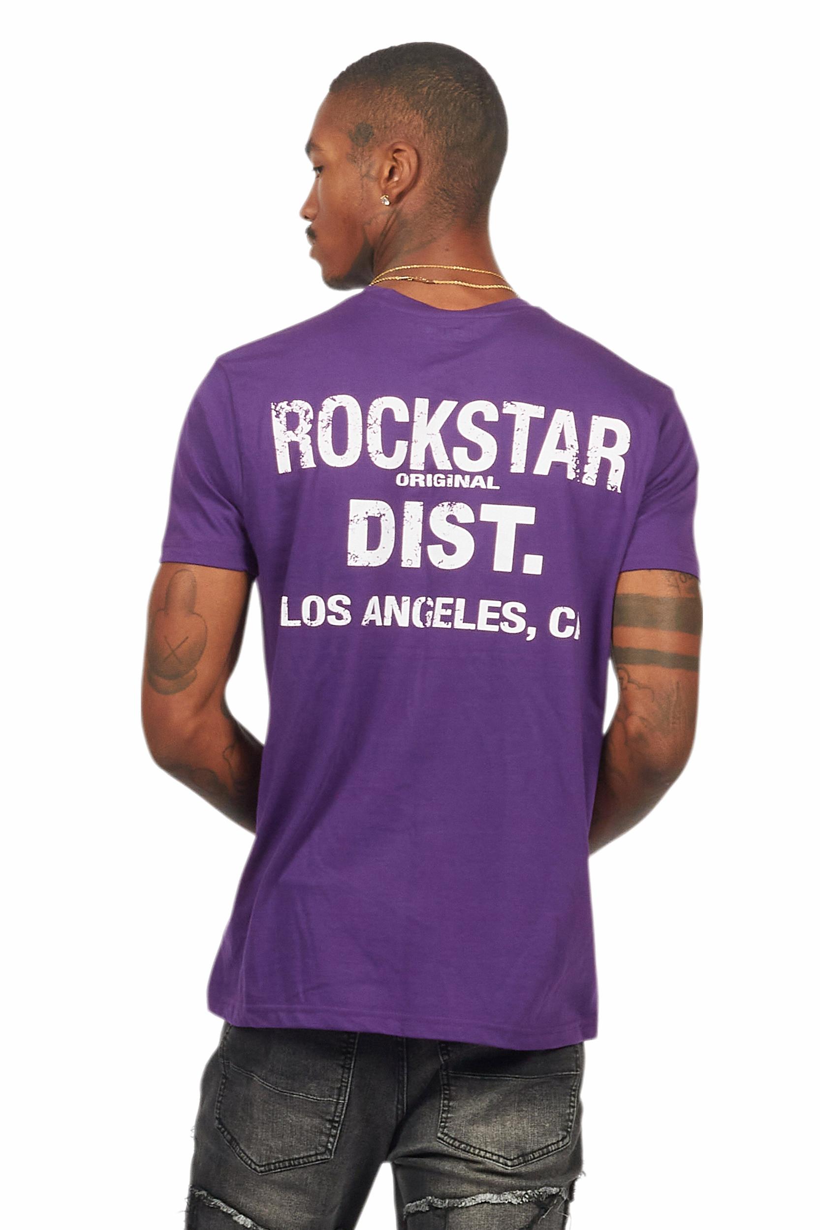 Lake Purple/White Graphic T-Shirt Male Product Image