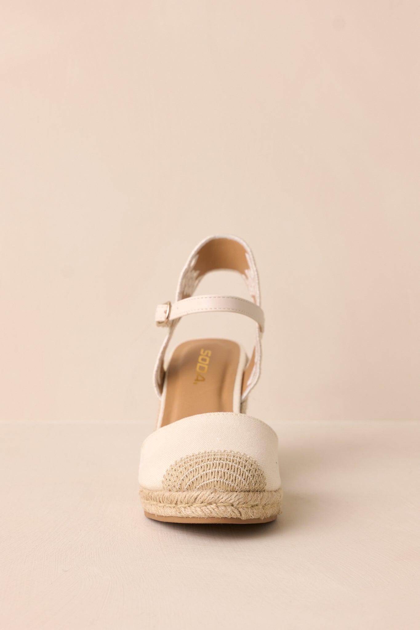 Along The Shore Beige Espadrille Platform Wedges Product Image