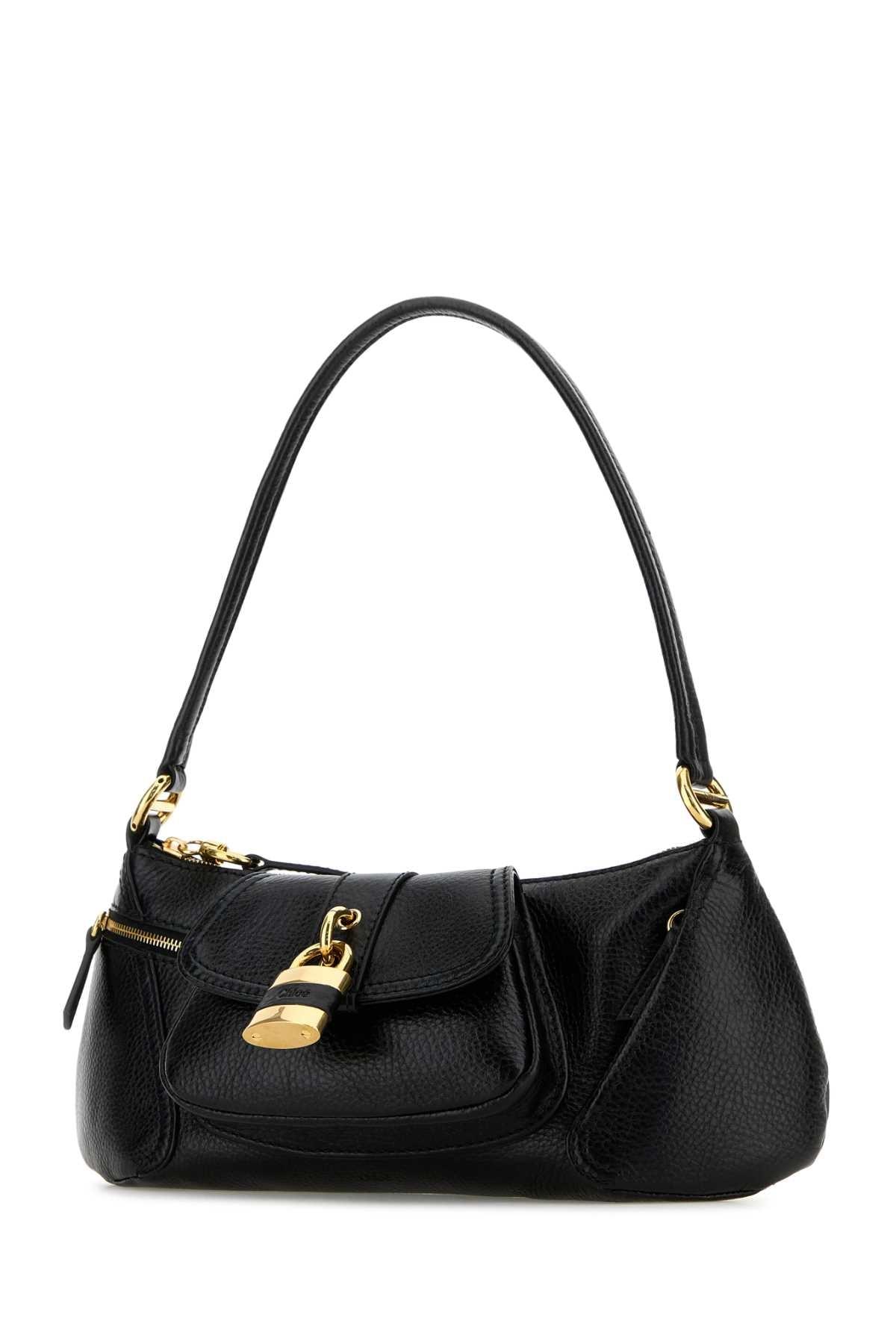 CHLOÉ The 99 Embellished Textured-leather Shoulder Bag In Black Product Image