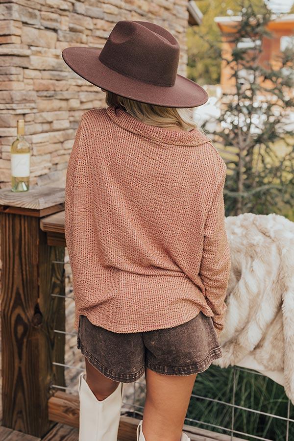 Fab Lifestyle Knit Button Up in Rustic Rose Product Image