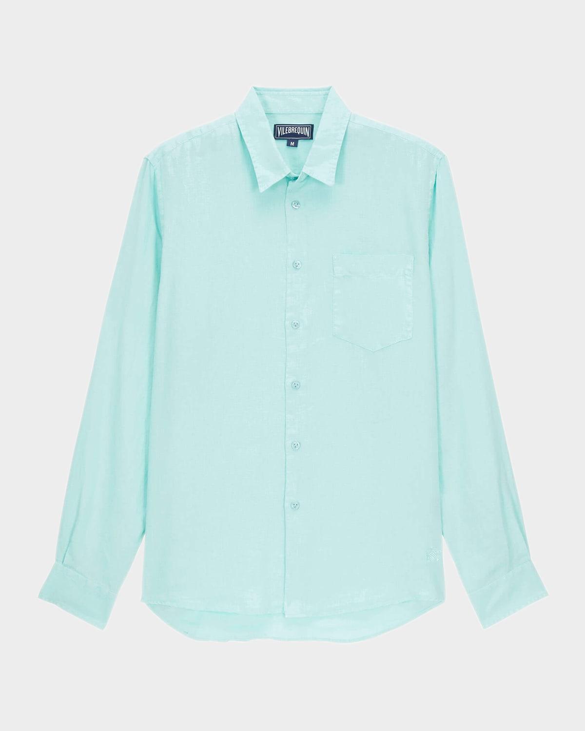 Mens Caroubis Linen Button-Front Shirt Product Image