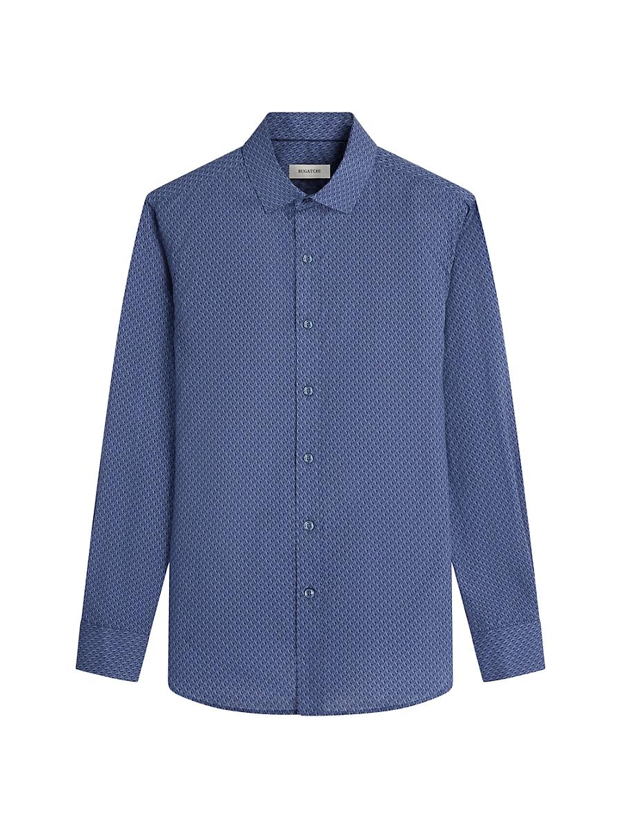 Mens Axel Geometric Button-Front Shirt Product Image