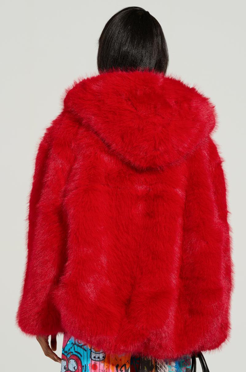 LOOK AT ME NOW HOODED FUR BOMBER Product Image