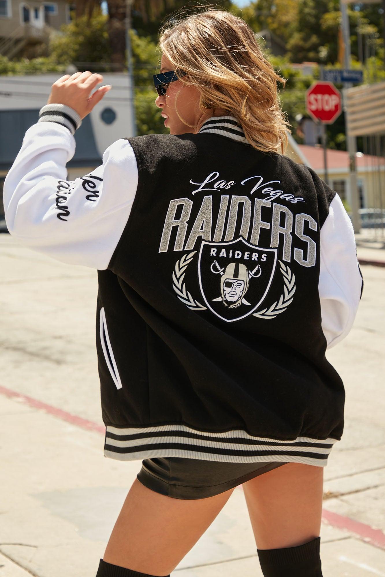 Las Vegas Raiders Letterman Jacket - Black/White Product Image