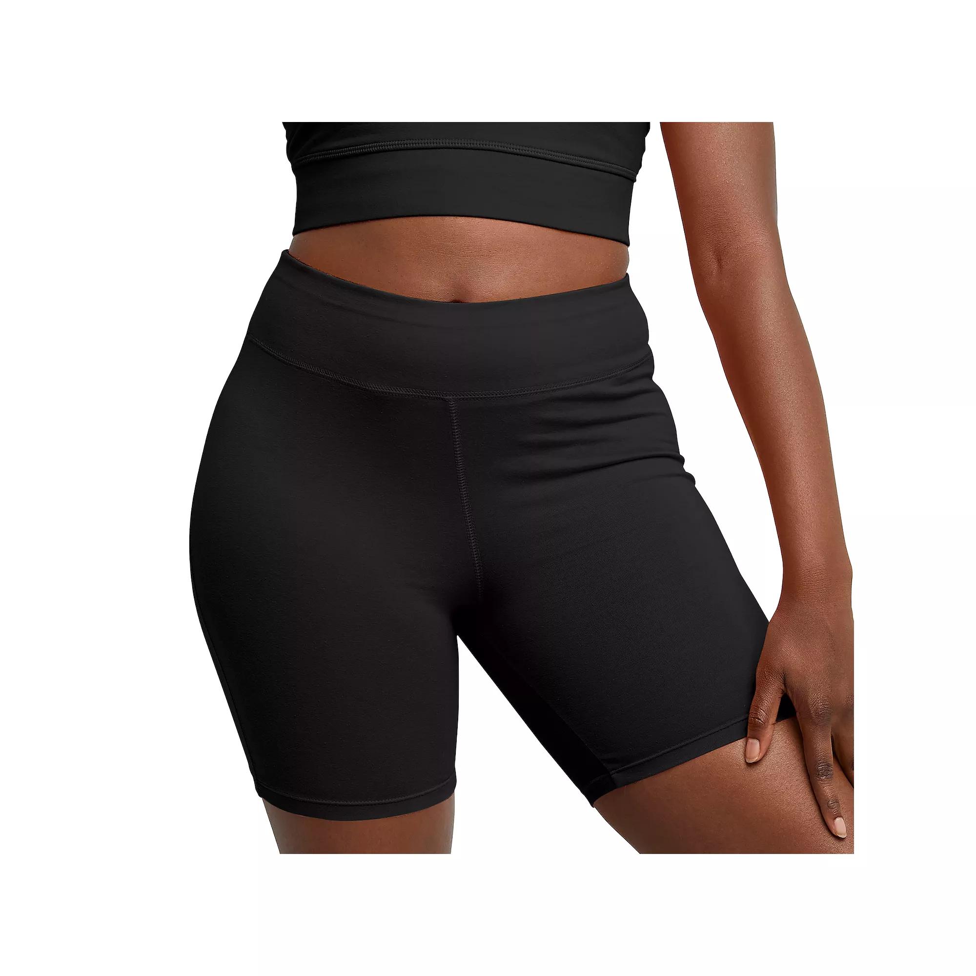 Women's Hanes® Stretch Jersey Bike Shorts, Size: Small, Black Product Image