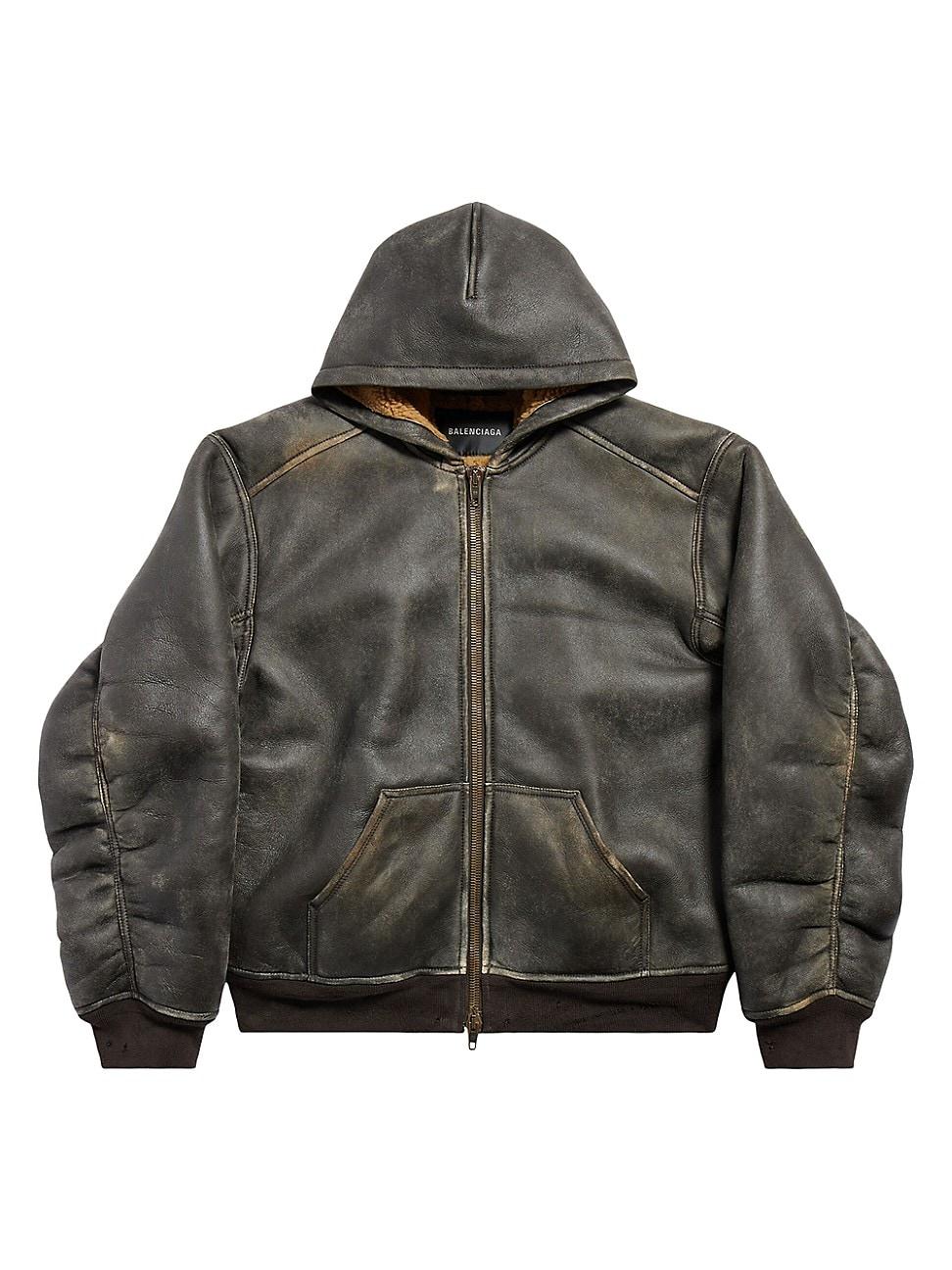 Womens Shearling Zip-Up Large Fit Hoodie Product Image