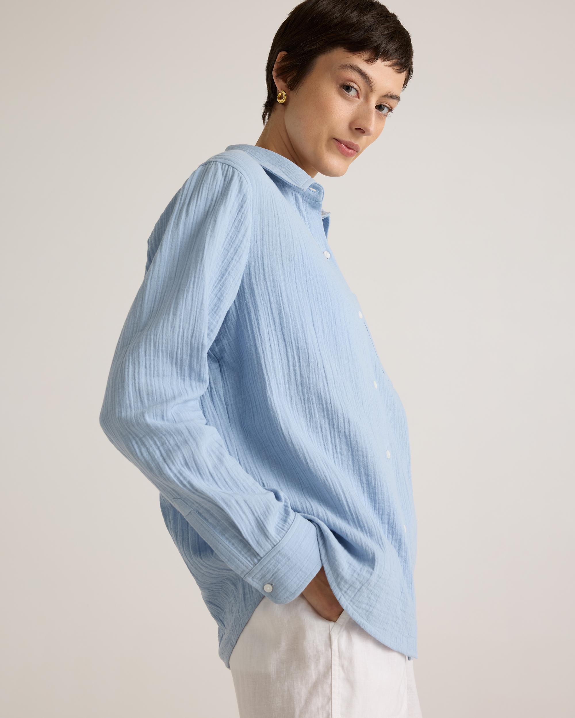 Quince | Women's Gauze Long Sleeve Shirt Organic Cotton Product Image