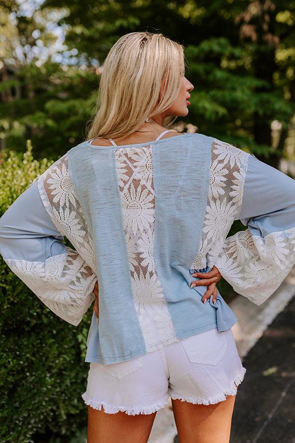 Tucson Market Knit Top in Sky Blue Product Image