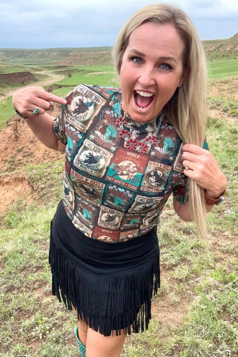 Sterling Kreek Vintage Rodeo Mesh Top Product Image