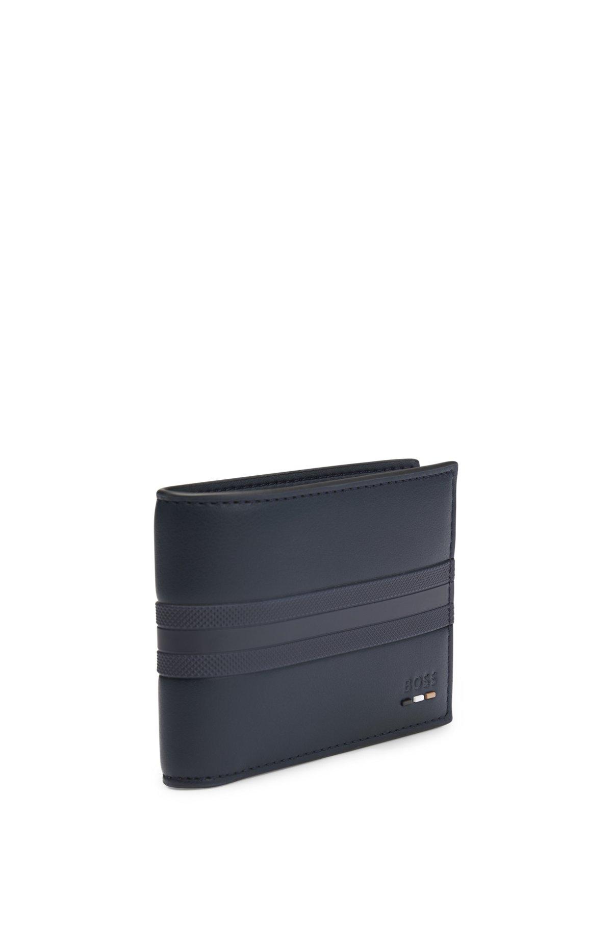 Faux-leather folding wallet with textured trim Product Image