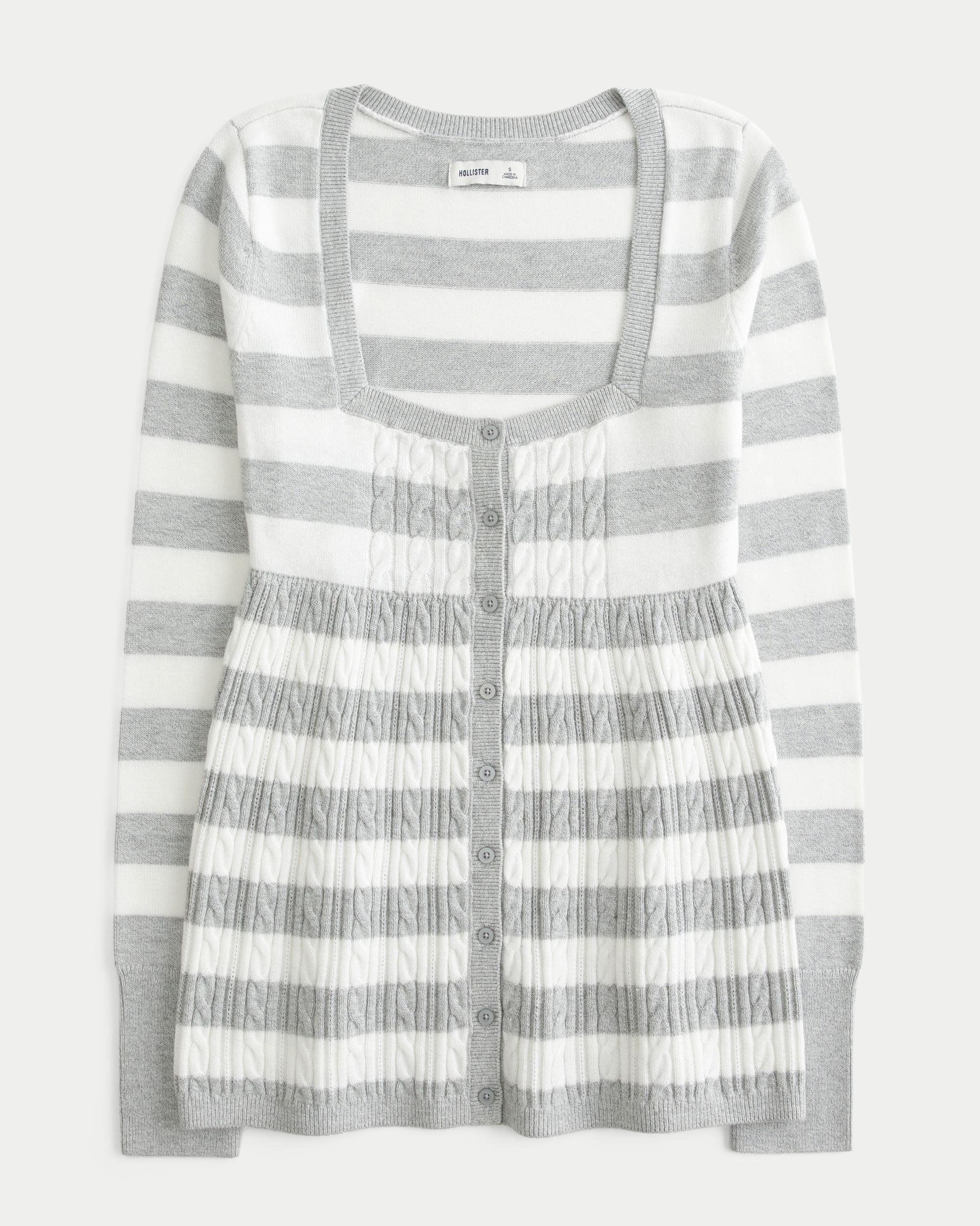 Easy Long-Sleeve Square-Neck Babydoll Sweater Product Image