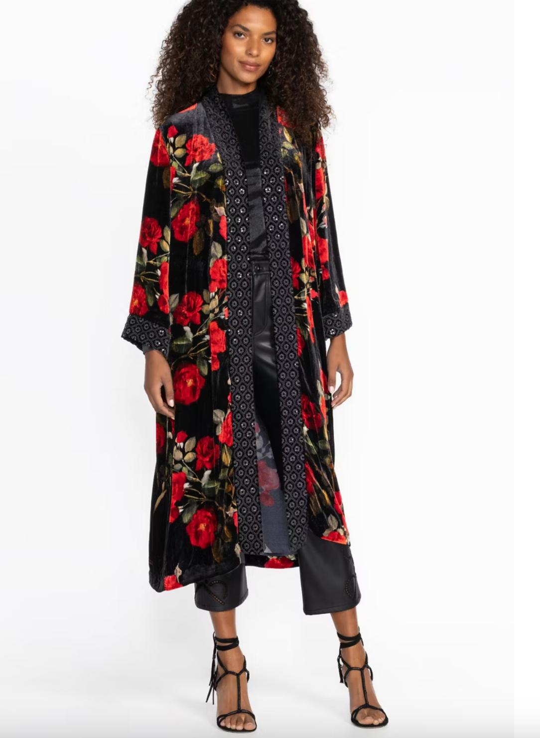 JOHNNY WAS Velvet Kimono Coat - small - SALE Product Image