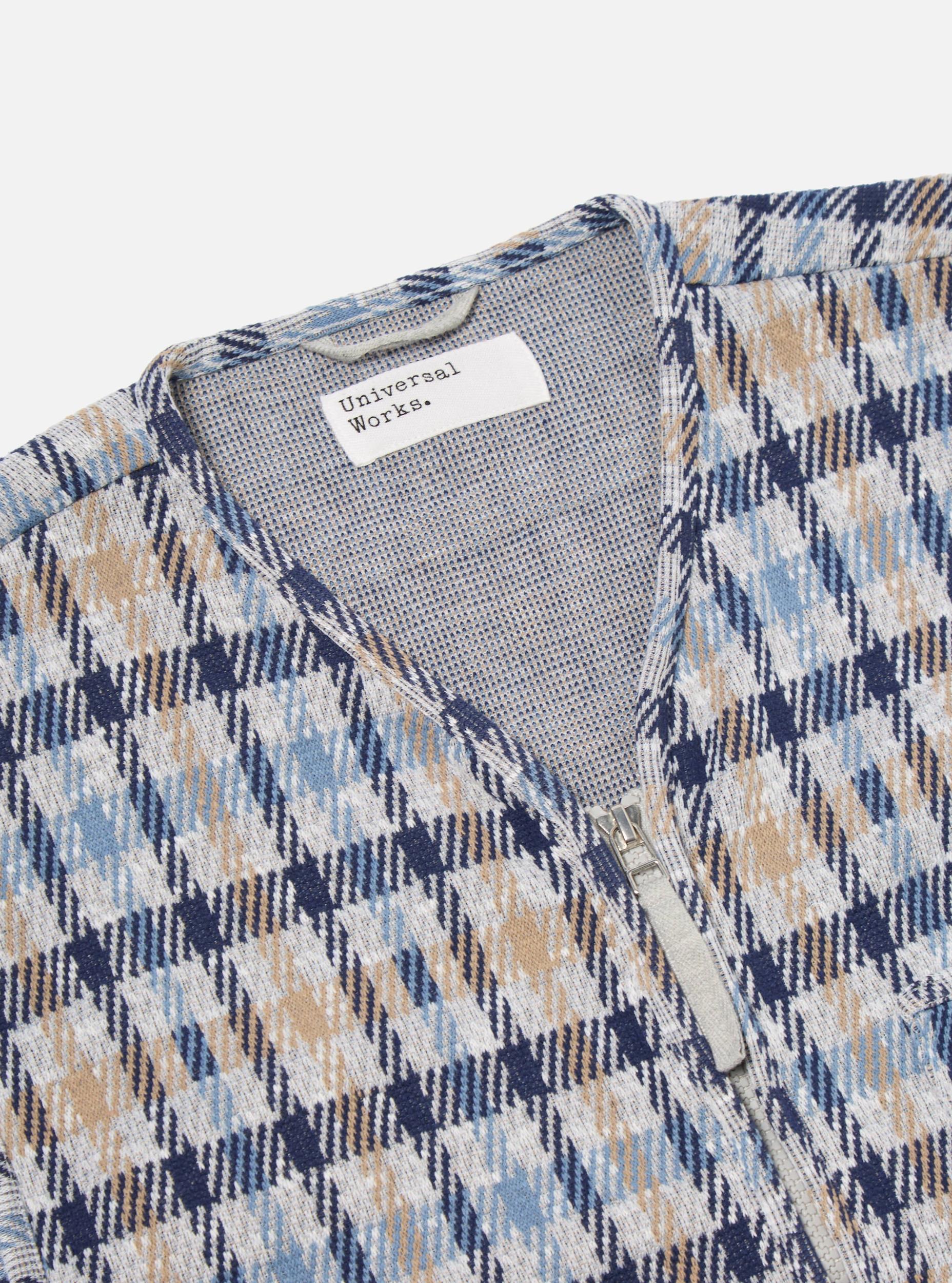 Brown/Blue Summer Check Zip Gilet Product Image