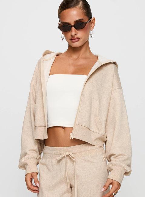 Revive Zip Through Hoodie Oat Marle Product Image