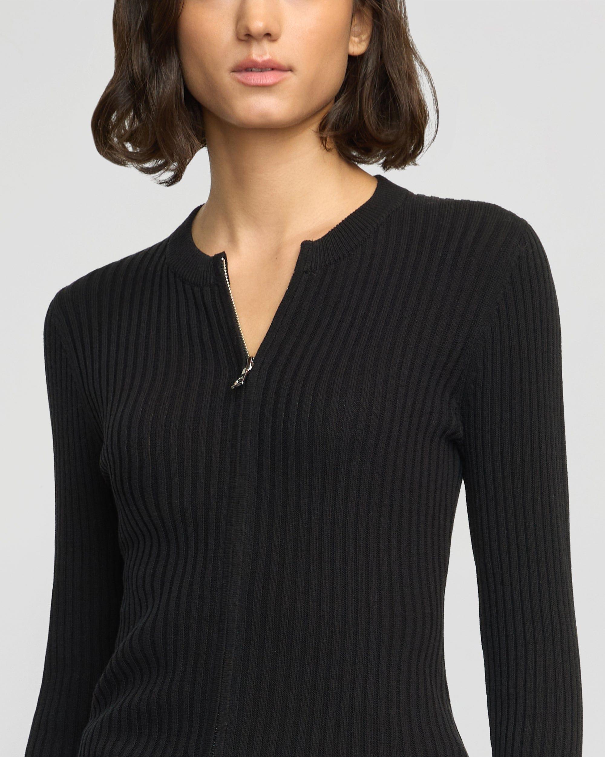 Kayla Ribbed Two-Way Zip Sweater Product Image
