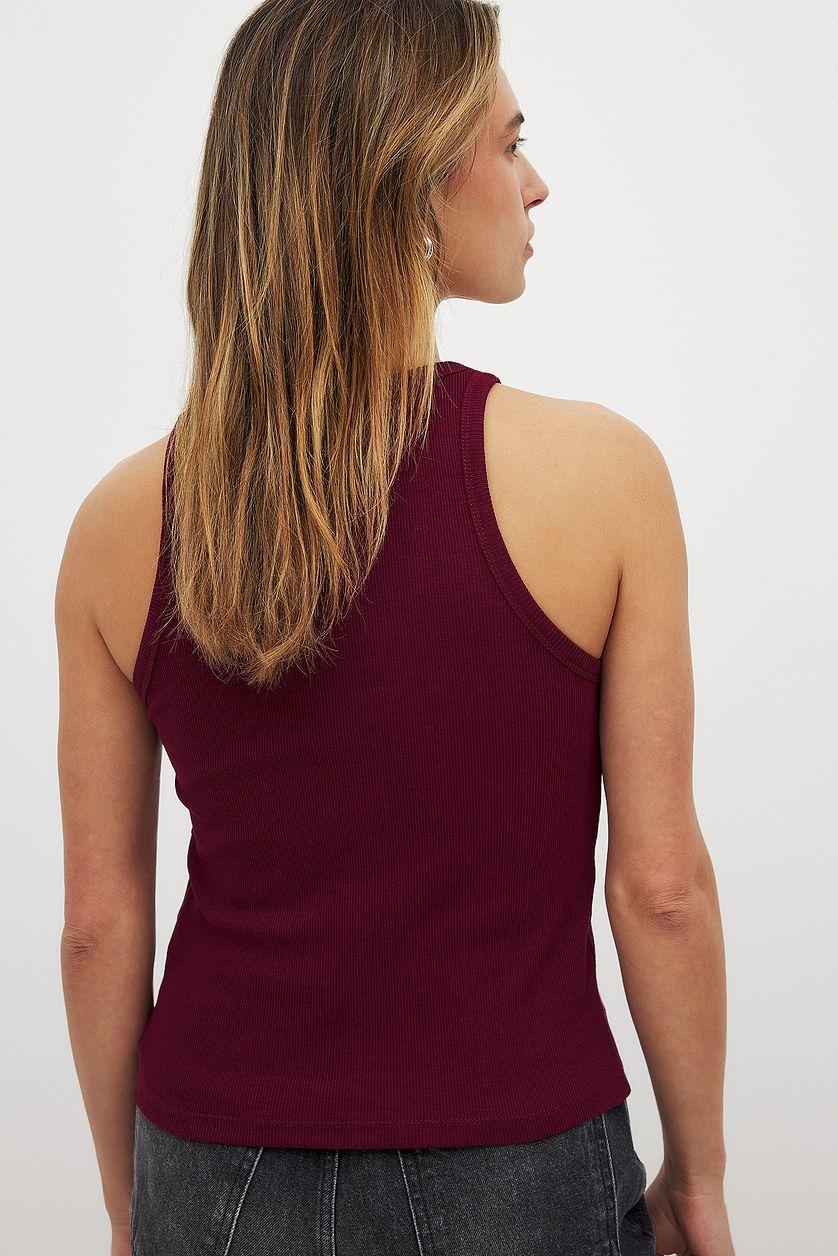 Ribbed Tank Burgundy Product Image