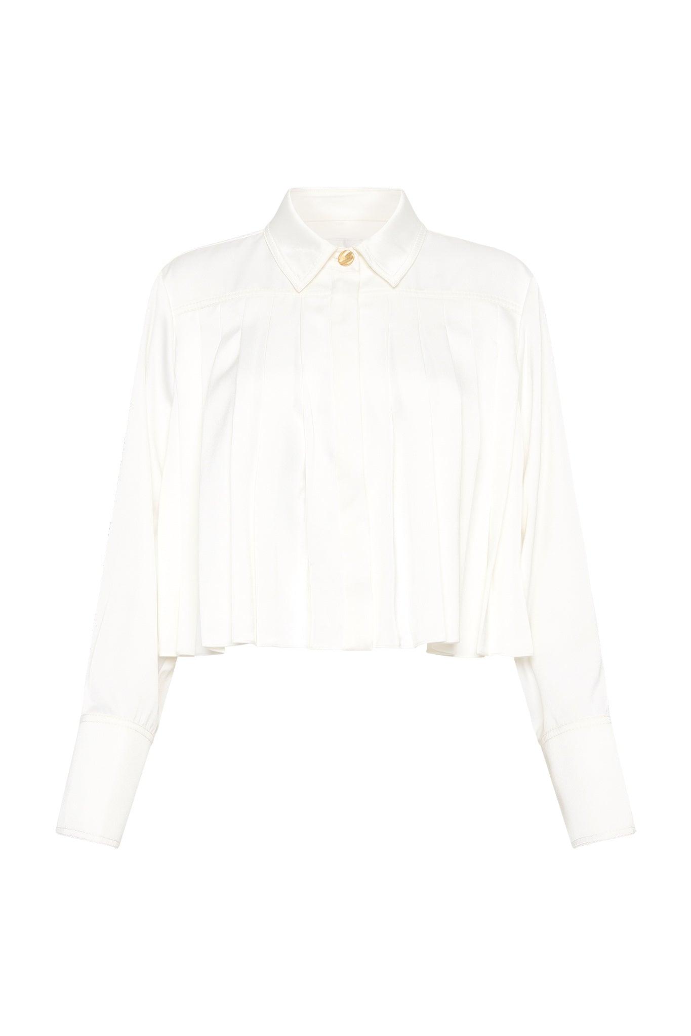 Estrade Pleated Crop Shirt Product Image