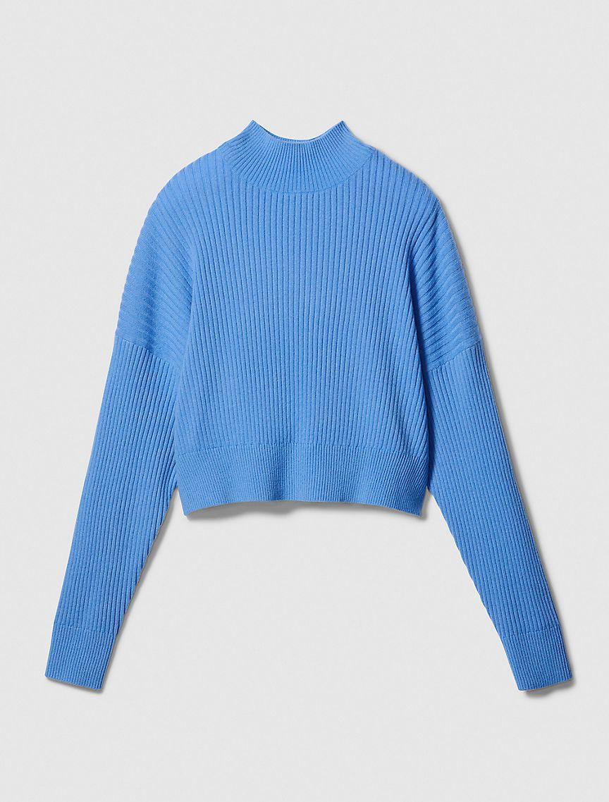 Cropped Cashmere Crewneck Sweater Product Image