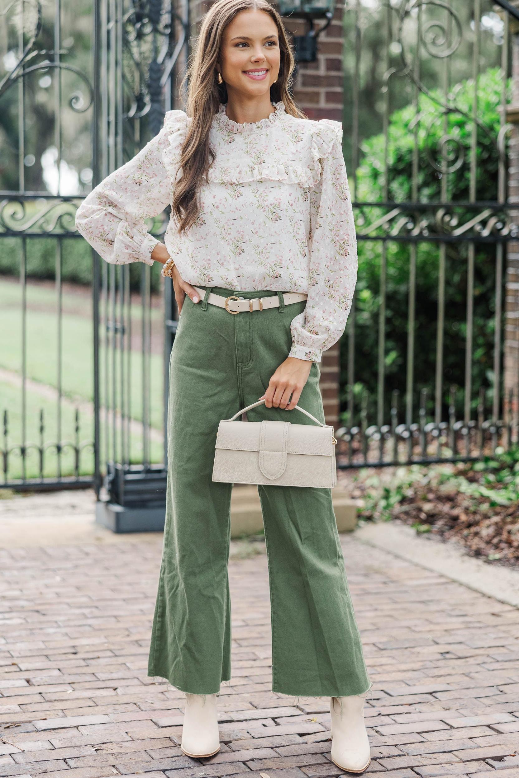 Romantic History Cream Ditsy Floral Ruffled Blouse Female Product Image