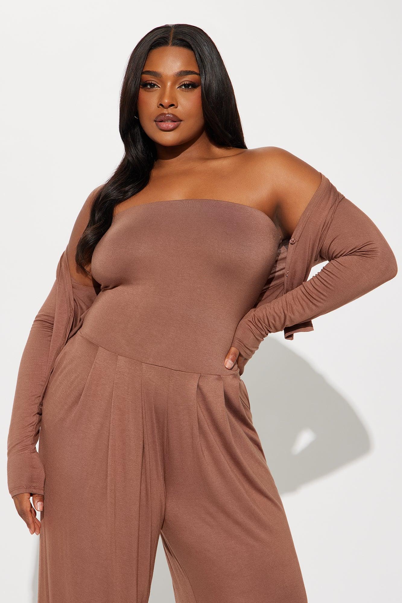 Snuggle Up Jumpsuit Set - Brown Product Image