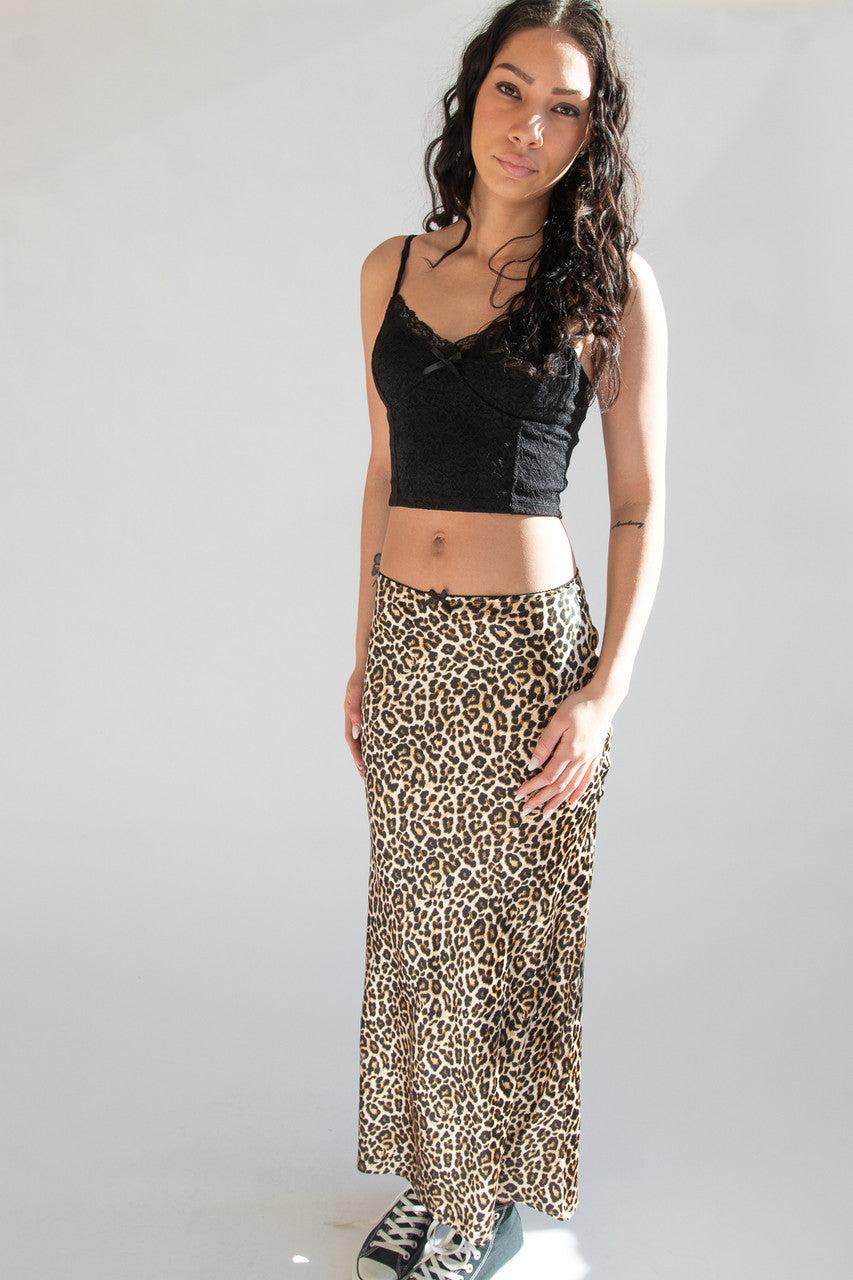 Patterned Satin Slip Skirt Product Image