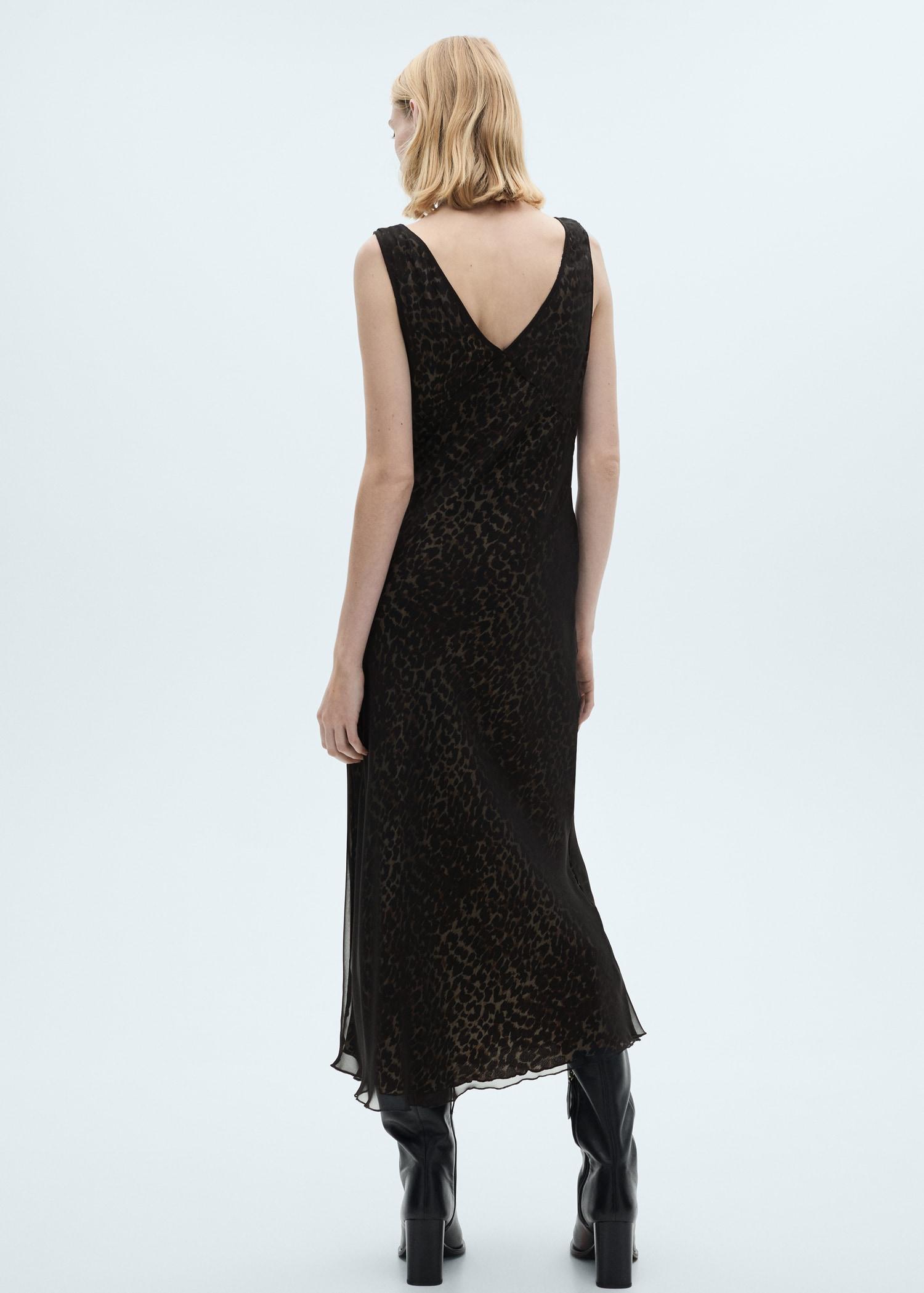 Leopard V-neck dress - Women | MANGO USA Product Image