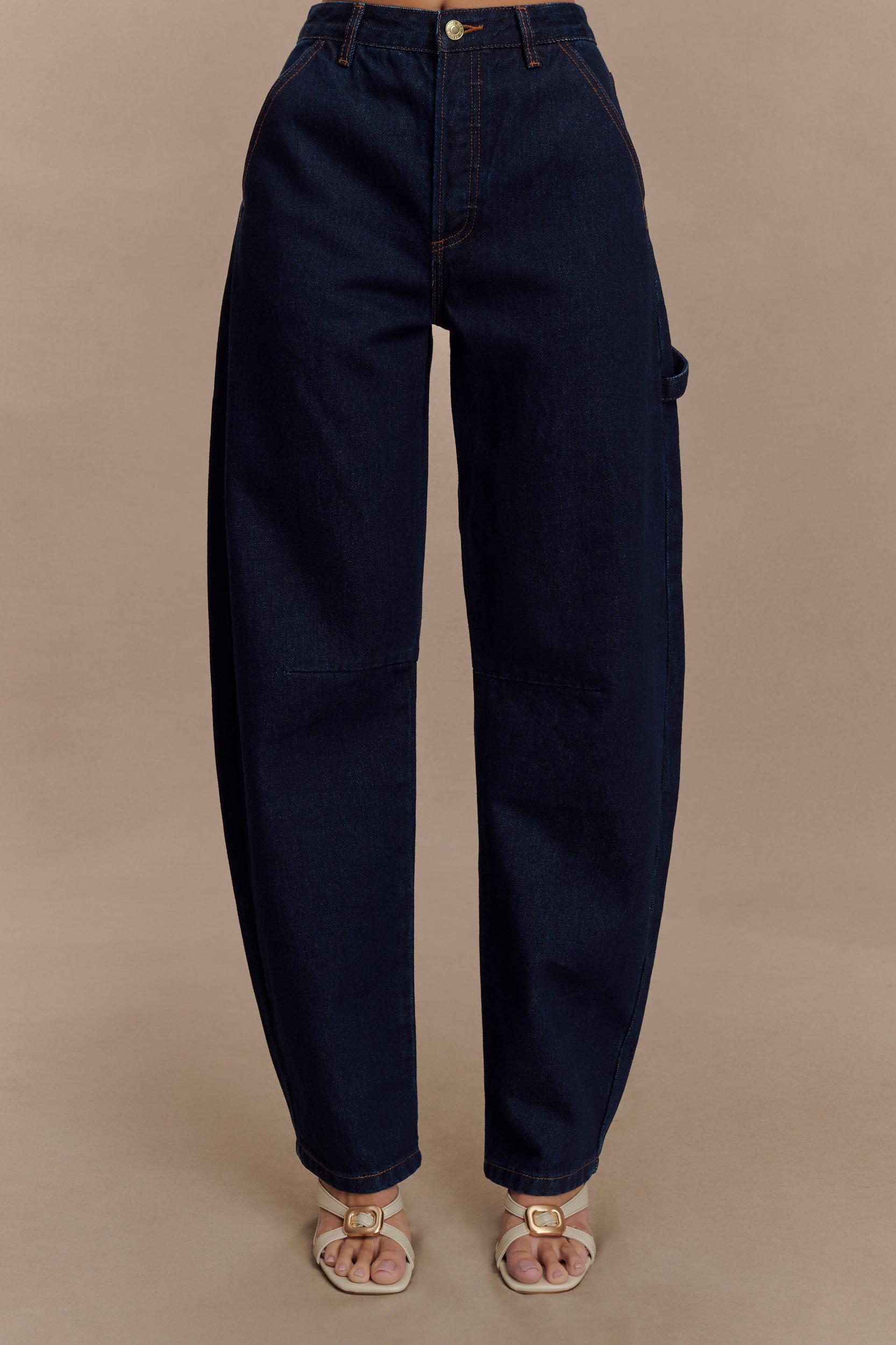 Renata Barrel Denim Jeans - Indigo Blue Product Image