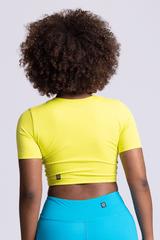 Aurora Short Sleeved Crop Rashguard - Glowstick Female Product Image