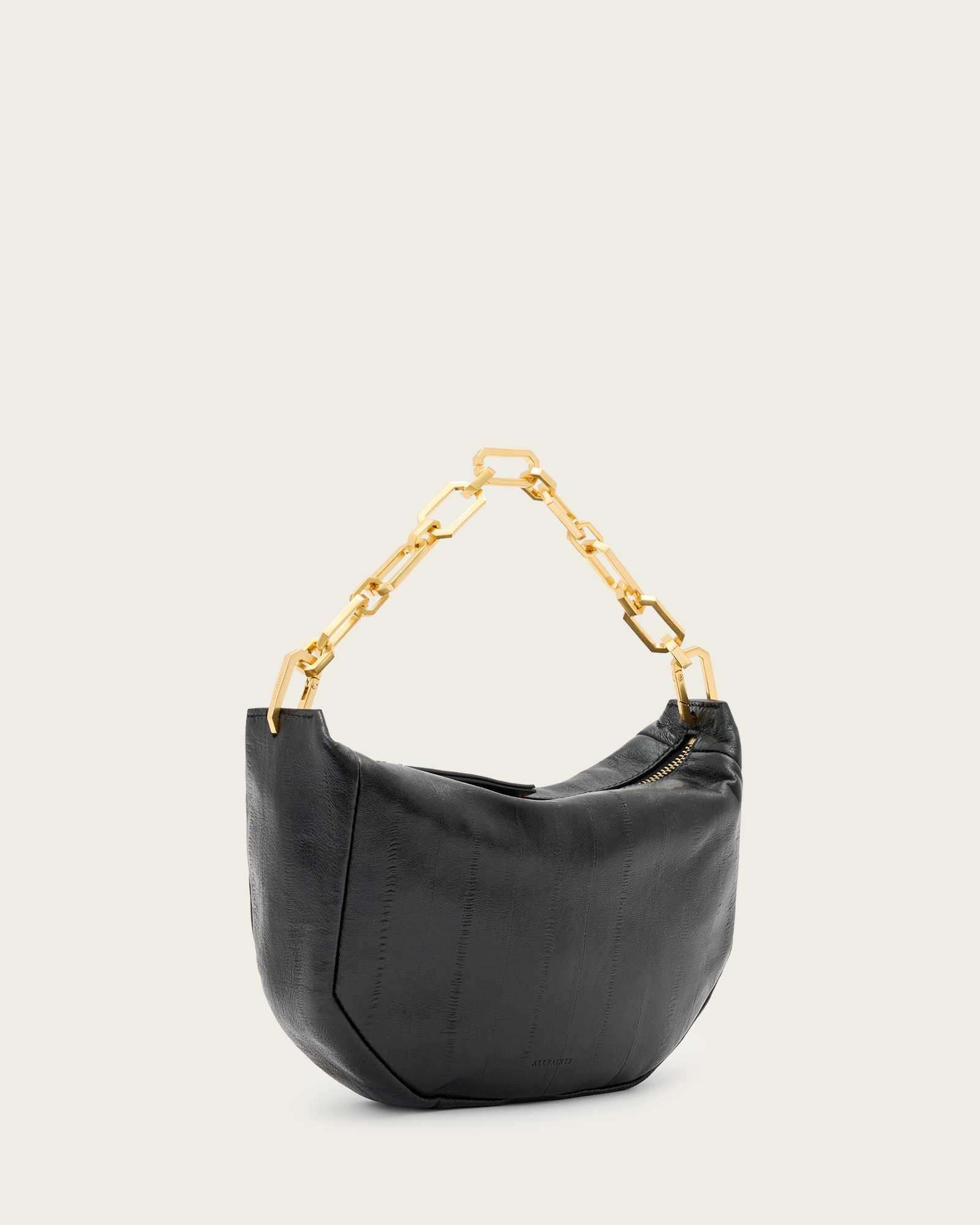 Madea Mini Leather Clutch Bag Black | ALLSAINTS US Product Image