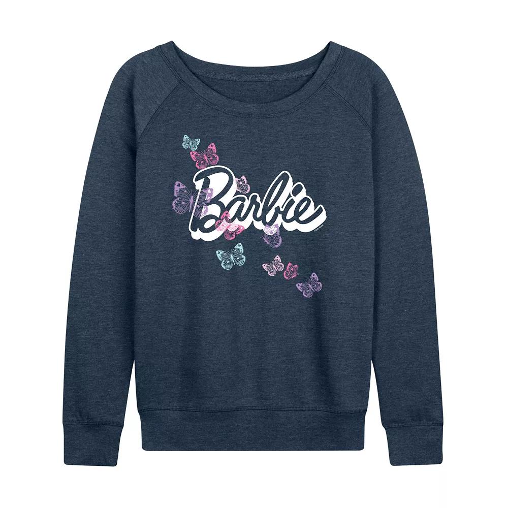 Women's Barbie® Butterfly Logo French Terry Long Sleeve Tee, Girl's,  Product Image
