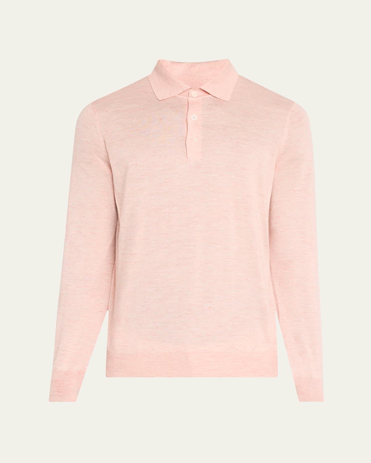 Mens Cashmere, Silk, and Linen Polo Sweater Product Image