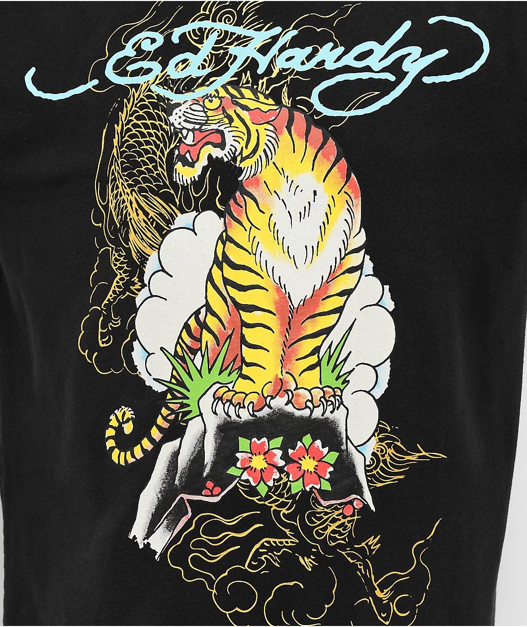 Ed Hardy Mountain Tiger Black T-Shirt Product Image