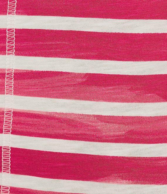 Westbound Persian Red Stripe 3/4 Sleeve Knit Crew Neck Top Product Image