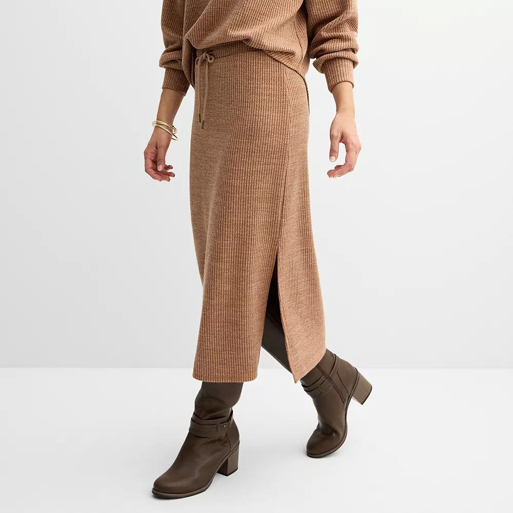 Women's Sonoma Goods For Life® Knit Midi Skirt, Size: Medium, Black Jam Product Image