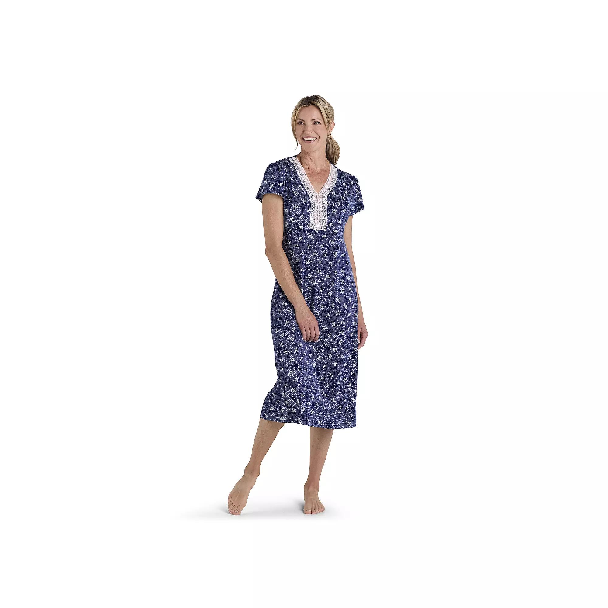 Women's Miss Elaine Essentials Micro Velvet Long Nightgown,  Product Image