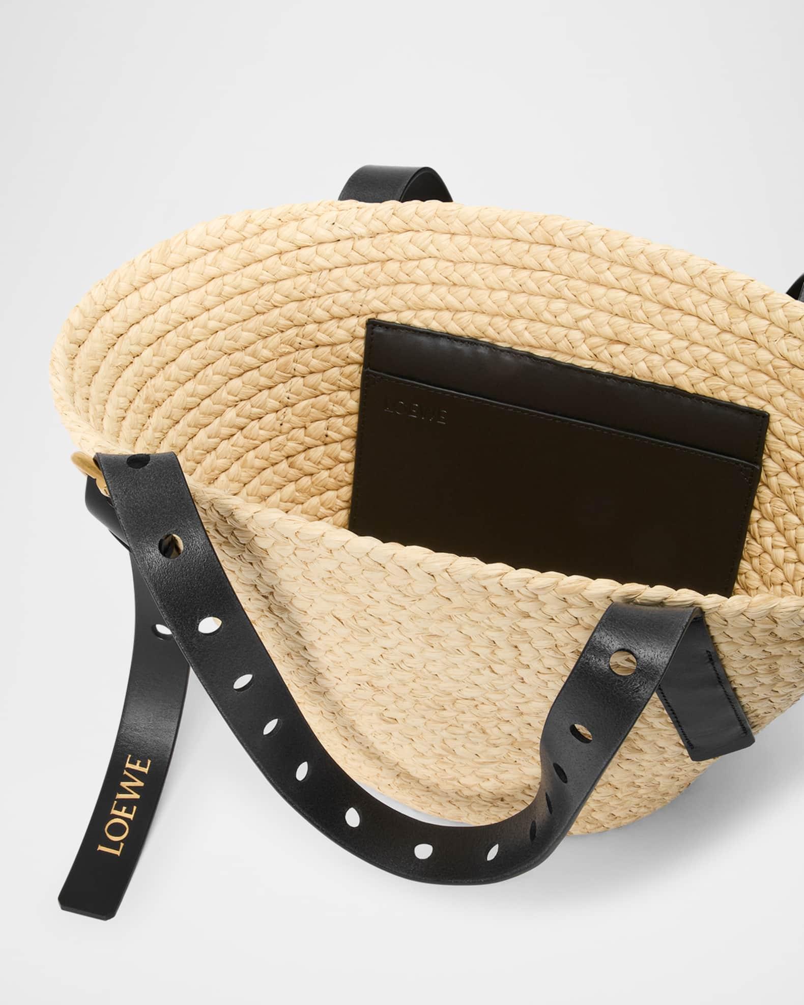 x Paula’s Ibiza Punch Hole Small Basket Shoulder Bag in Raffia Product Image