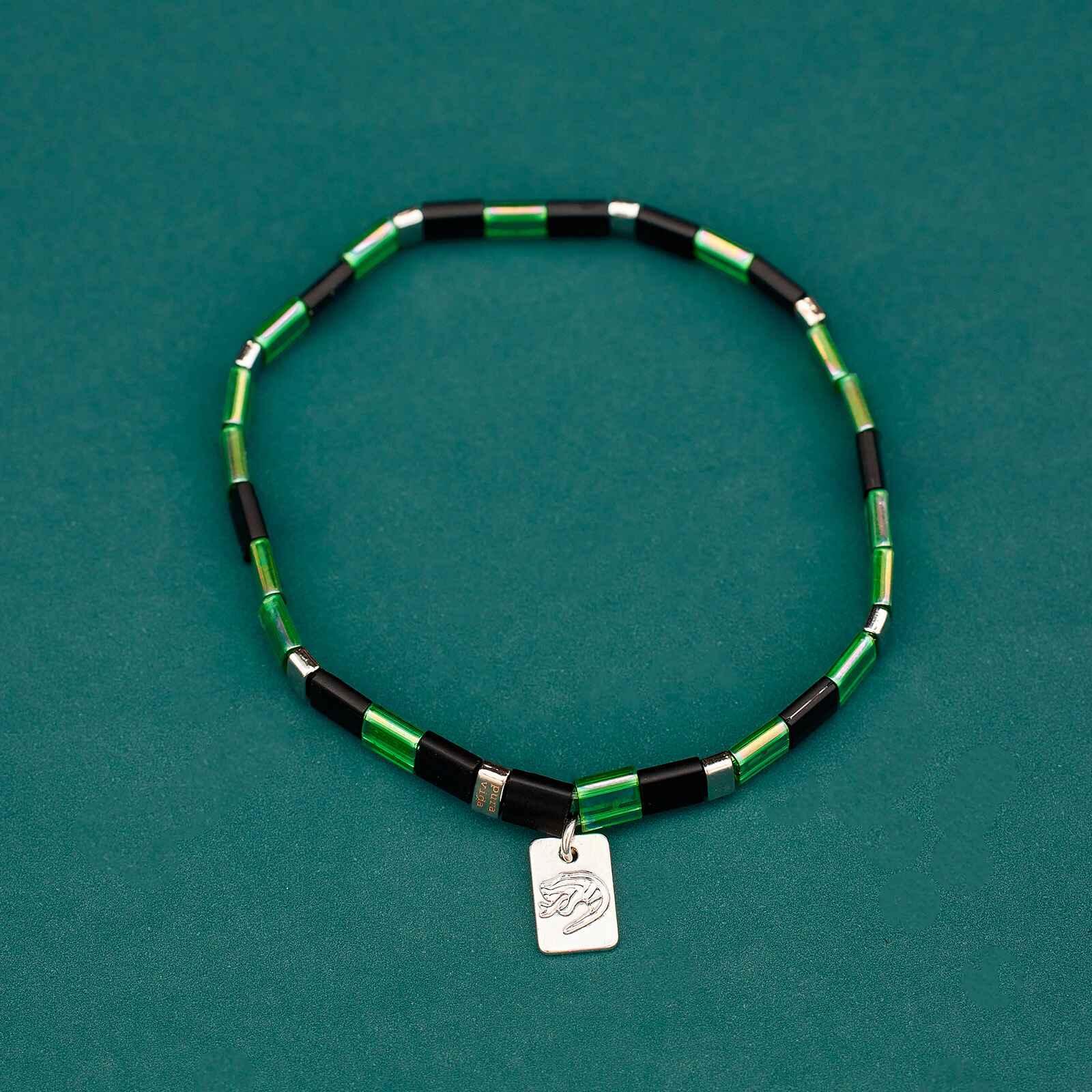 Slytherin™ Tile Bead Stretch Bracelet Male Product Image