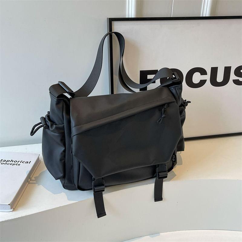 Plain Buckled Messenger Bag Product Image