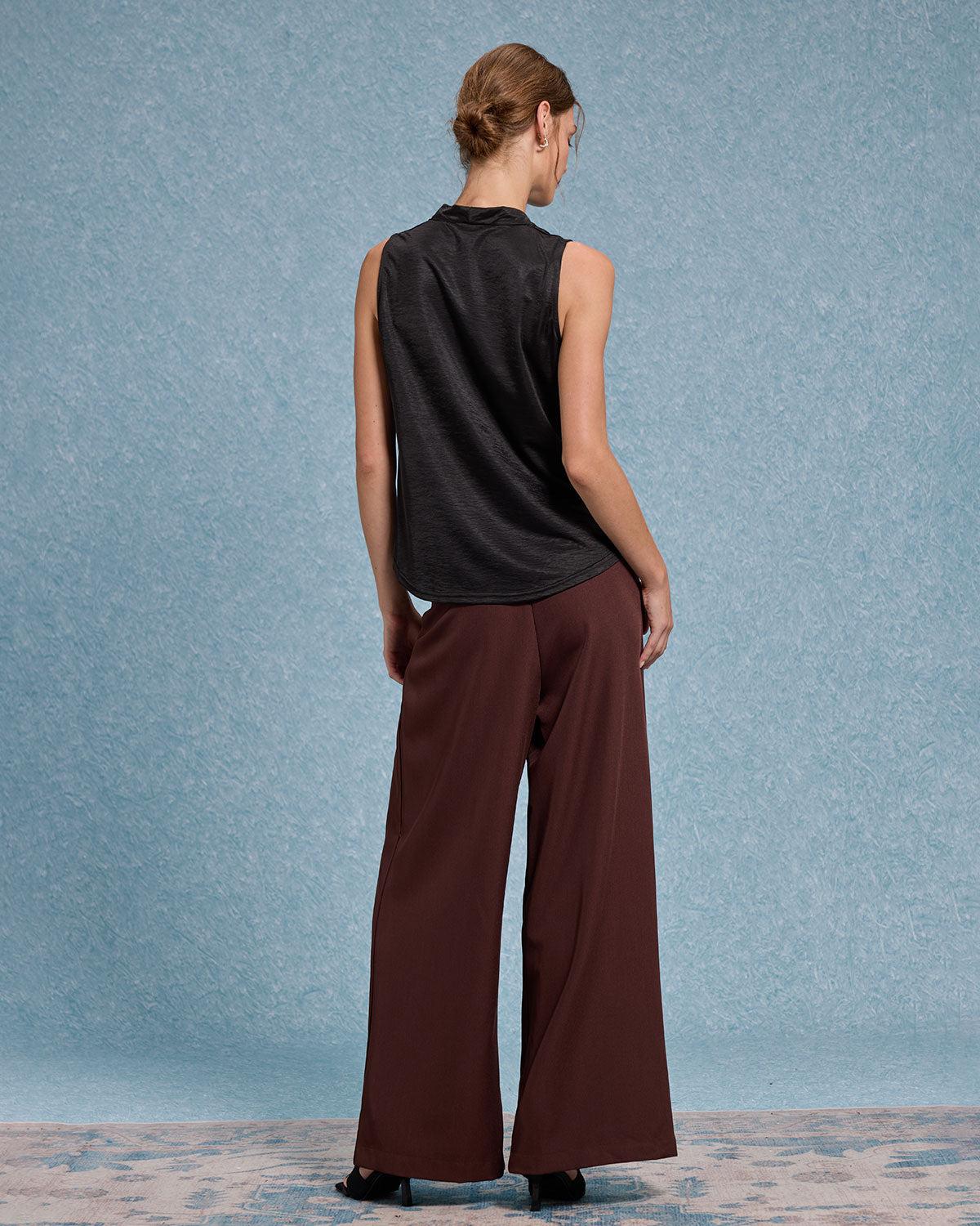 Black Cowl Neck Tank Top Product Image