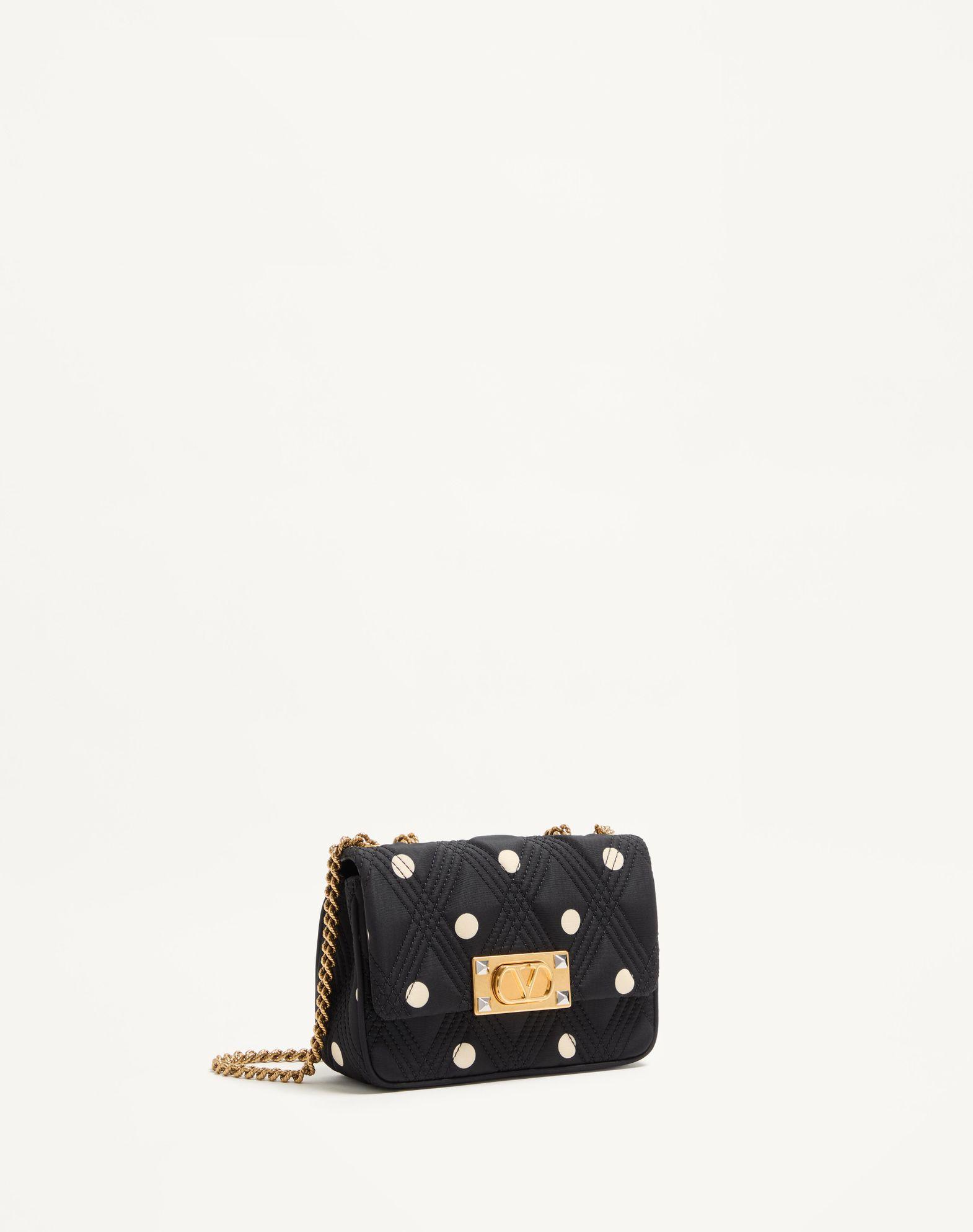 Valentino Garavani Quiltie 67 Small Shoulder Bag In Plus De Pois Satin Product Image