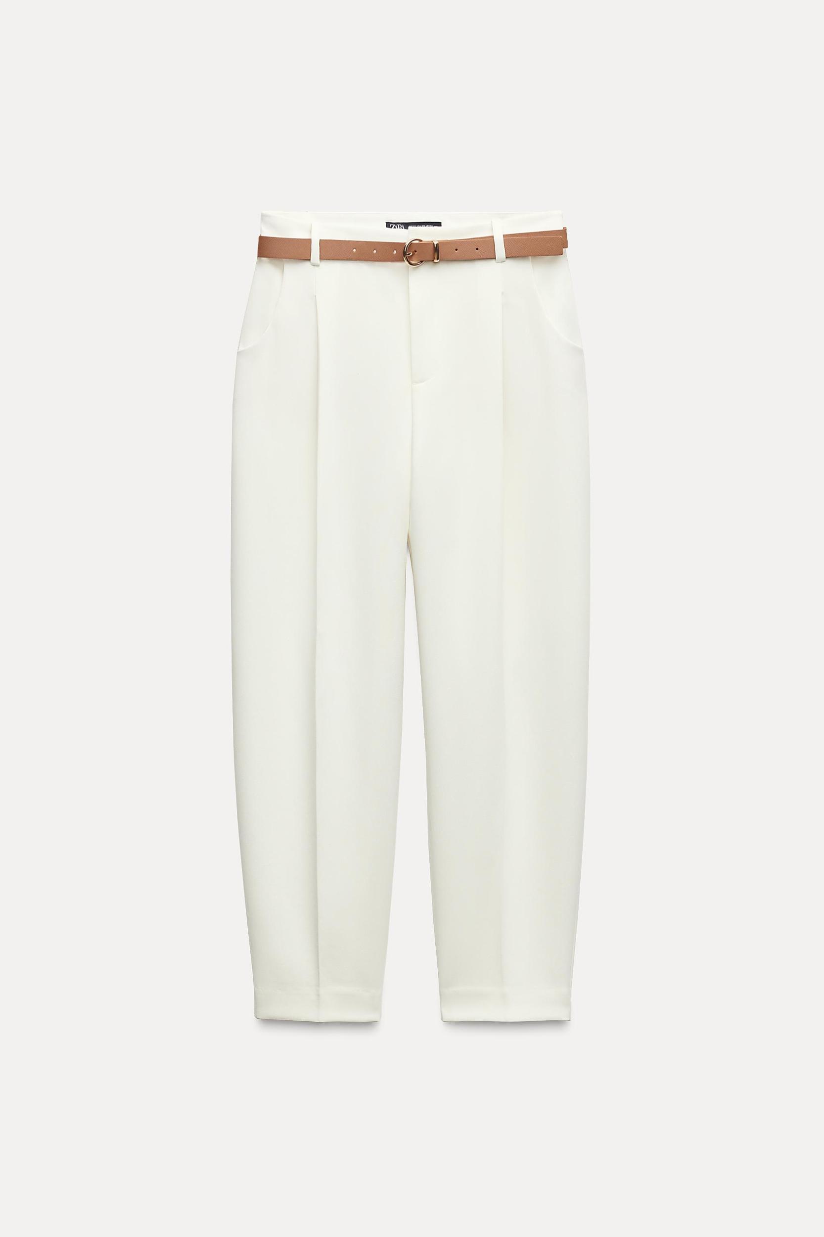 PLEATED BELTED PANTS Product Image