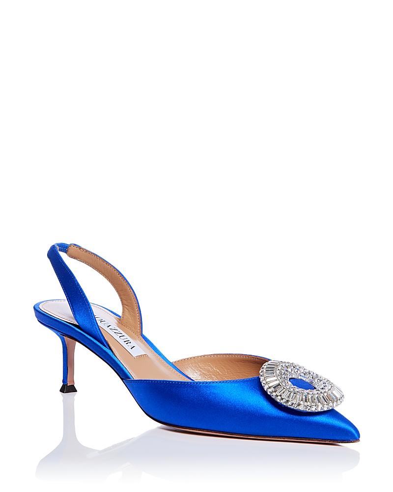 Aquazzura Womens Crystal Hoop 50 Slingback Pumps Product Image