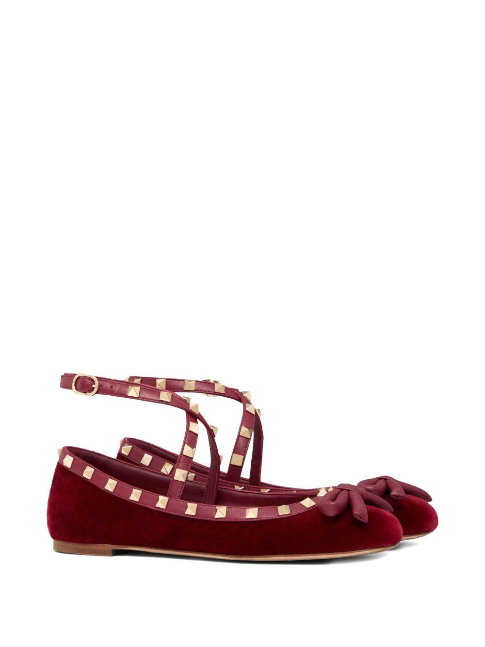 Rockstud velvet ballet flats Product Image