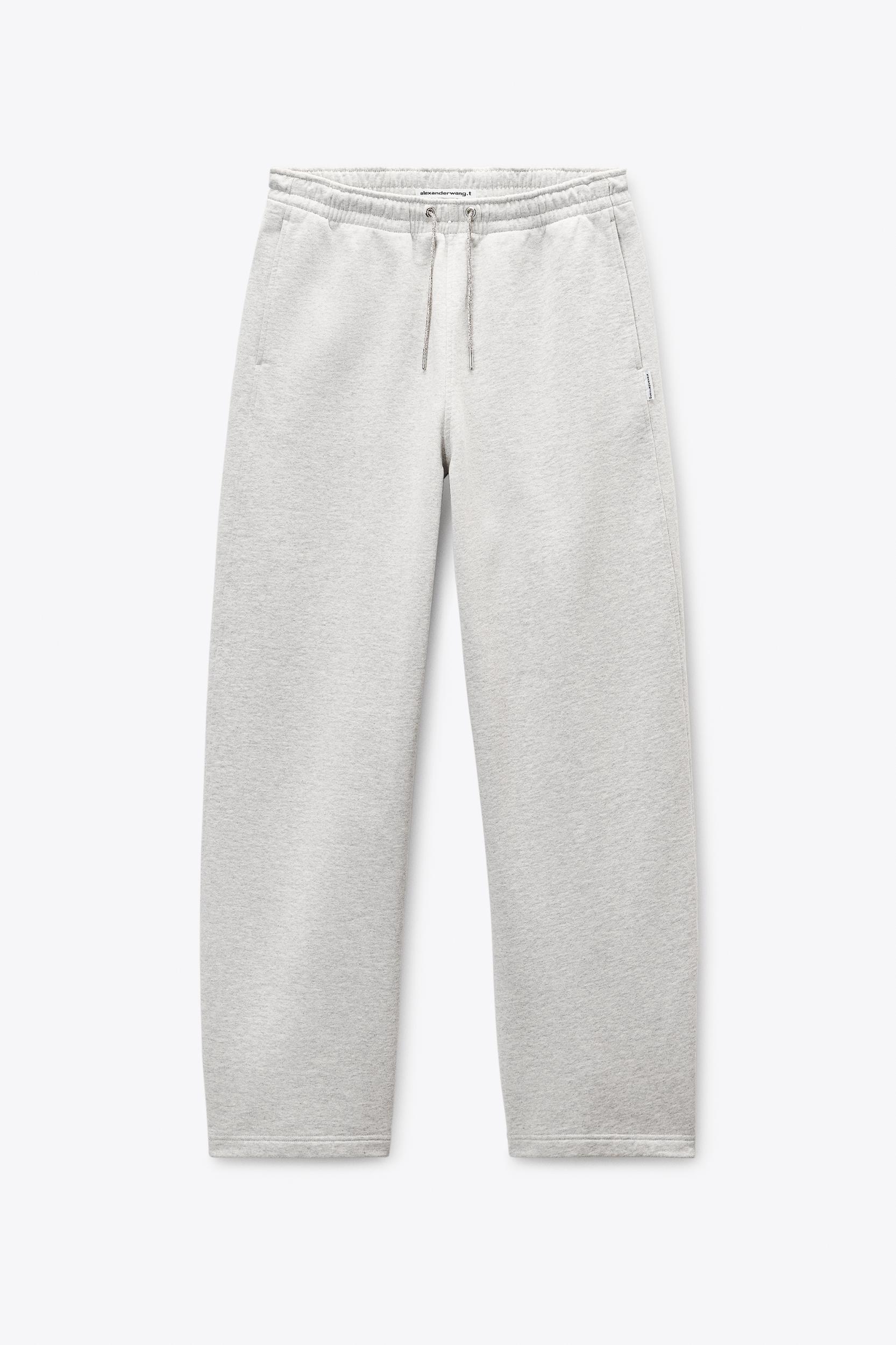 Grey Cotton Terry Sweatpant With Crystal Hotfix Drawcord  Product Image