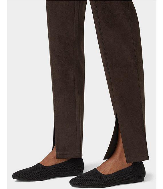 HUE High-Rise Suede Straight Split Front Leggings Product Image