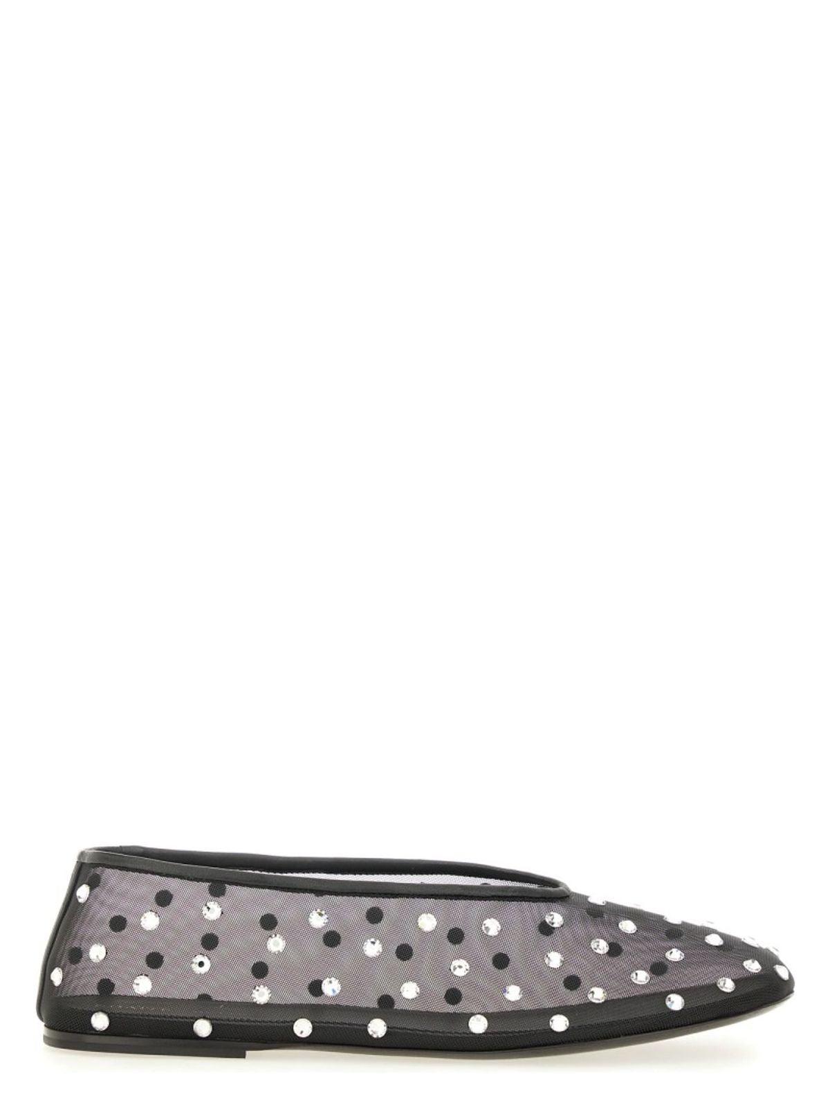 KHAITE Marcy Crystal-embellished Mesh Flats In Black Product Image
