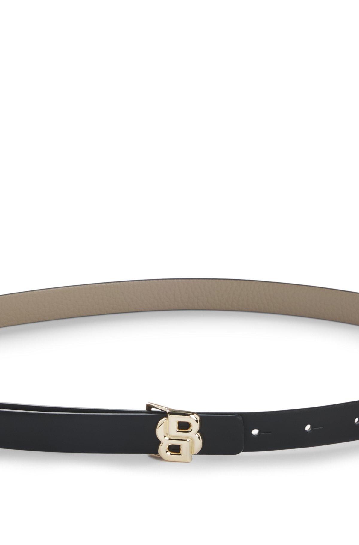 Reversible leather belt with monogram buckle Product Image